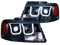 04-08 F150 ANZO U-Bar Projector Headlights (Black)